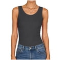 thumbnail image 6 of enyan Womens Ladies Ribbed Thick Strap Racerback Tight Slim Fitted Sporty Workout Tank Tops Corset Tops for Women,Dark Gray,M, 6 of 7