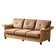 thumbnail image 2 of Ucloveria 1 Piece Sectional Sofa, Linen Fabric Faux Leather Couch Furniture, Three-Seat Chair, 2 of 7