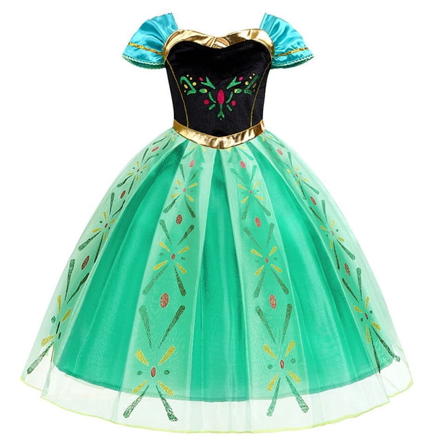 Vestidos de Anna para niños, vestido de princesa, disfraz de Cosplay para niña, ropa de verano para Halloween, cumpleaños, Carnaval, bata de fiesta