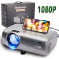 thumbnail image 1 of Sonbest - Proyector LCD de 4500 lúmenes, compatible con Full HD 1080P, mini proyector portátil compatible con HDMI, USB, AV, TF, VGA, teléfonos inteligentes, PS4, reproductor de DVD sidaley  SH1104-194, 1 of 2