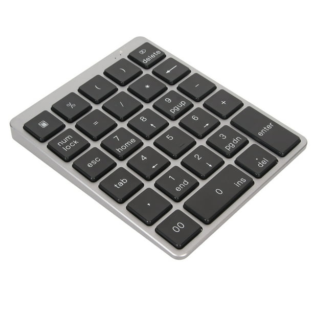 Teclado numérico mini Bling Bling USB recargable 28 teclas delgado portátil de Aleación de aluminio gris oscuro