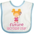 thumbnail image 3 of Inktastic Future Lacrosse Star Girl Girls Baby Bib, 3 of 4