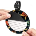 thumbnail image 2 of Turtle Seamless 2pcs PU Leather Round Bag Tags with Privacy Cover and Name ID Tag - Suitcase Tags for Travel Luggage, Handbags, Backpacks, School Bags, 2 of 6