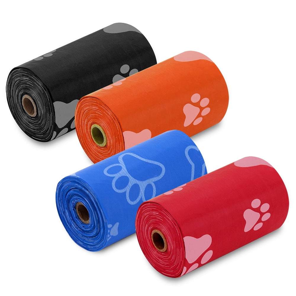Best Pet Supplies Dog Poop Bags (900 Bags) for Waste Refuse Cleanup, Doggy Roll Replacements for Outdoor Puppy Walking and Travel, Leak Proof and Tear Resistant, Thick Plastic - Assorted Colors