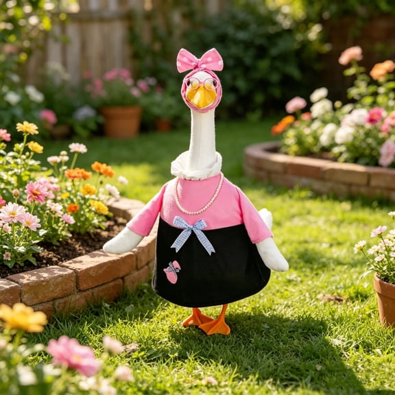 Pandiboks porch goose outfit 23in porch goose clothes Pink Yard Nylon,Spandex Outdoors Ambience decoration Gifts for others