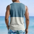 thumbnail image 3 of Men's Two-Tone V-Neck Sleeveless Pocket Tank Top, Casual Gym & Daily Wear Sleeveless Shirt Sky Blue L, 3 of 5