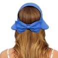 thumbnail image 2 of VISALY Wide Brim Empty Top Sun Hat with Bow Knot Uv Protection Adjustable Back Tie Visor Cap Lightweight Packable Breathable Outdoor Beach Golf Travel Sun Hat Sun Visor Hat for Women Blue One Size, 2 of 9