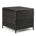 thumbnail image 2 of Outdoor PE Wicker Side Table with 27-Gal Storage, Patio Rattan End Table for Furniture Covers, Toys, Tools, Brown, 2 of 30
