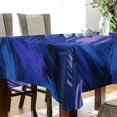 thumbnail image 4 of 54x72 Inch Tablecloth Polyester Square Tablecloth for Home Kitchen Dinner Decor Blue and Purple Brushstrokes, 4 of 9