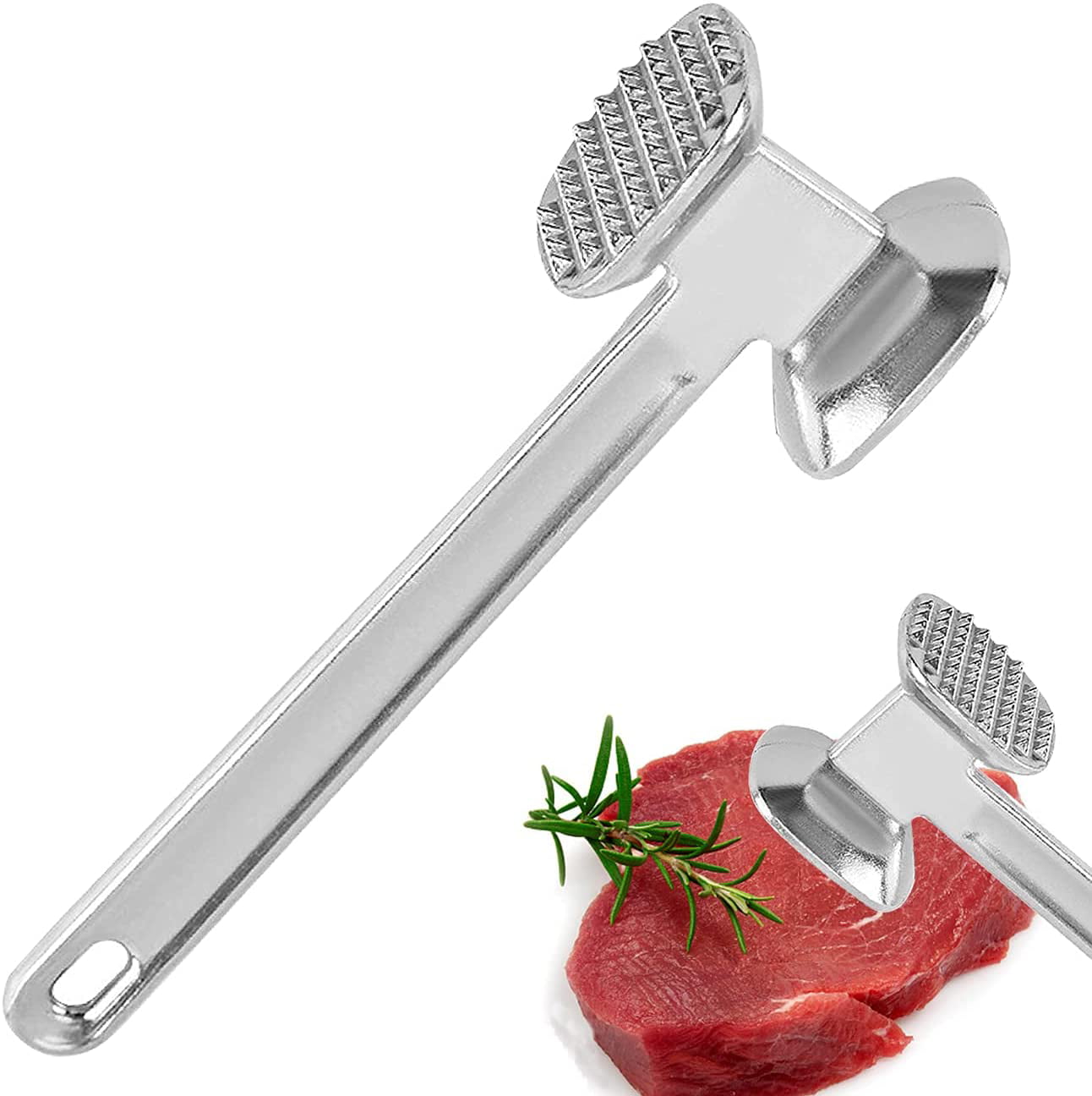 Kitchen Meat Steak Plate Beat Pin Hammer Metal Double Side Creative Easy Tools 