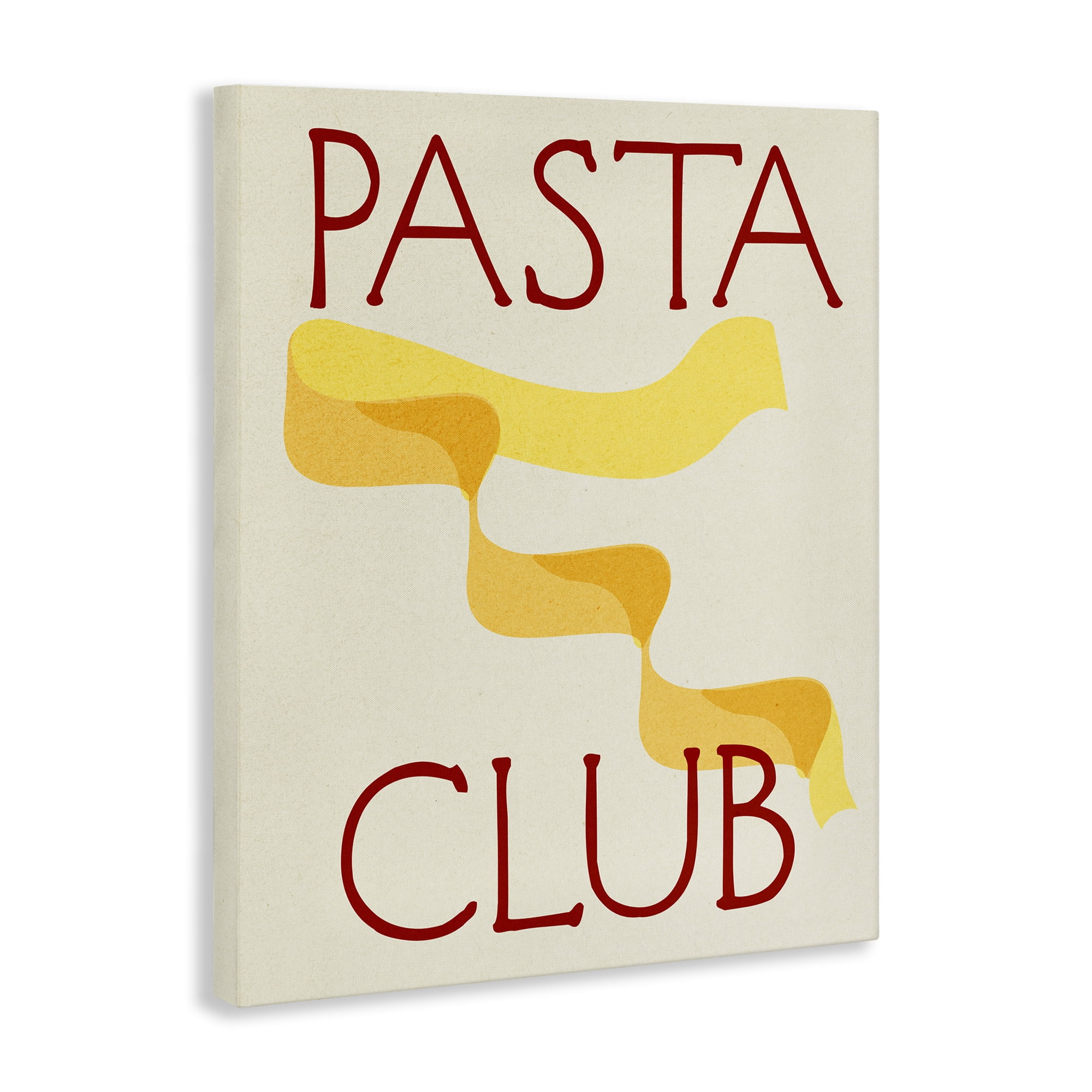 Stupell Industries Pasta Club Phrase Food & Beverage Painting Wrapped Canvas Art Print Wall Art, 30 x 40