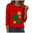 thumbnail image 6 of felwors Womens 3/4 Sleeve Crew Neck Valentine T Shirts Love Heart Printed Graphic Tee Tops (Red, XXL), 6 of 8