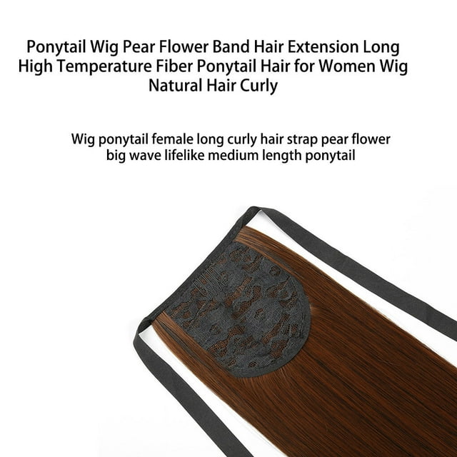Ponytail Perruque de Fibre à Haute Température Réaliste Perruques Artificielle Frisée Toupee Résistant à la Chaleur Invisible Sans Couture Coiffure pour les Femmes Chocolat 38cm de Court