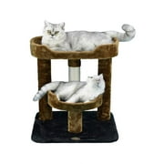 Angle View: Go Pet Club F3028 23 in. Cat Tree Perch with Large Perch F3109, Brown & Black