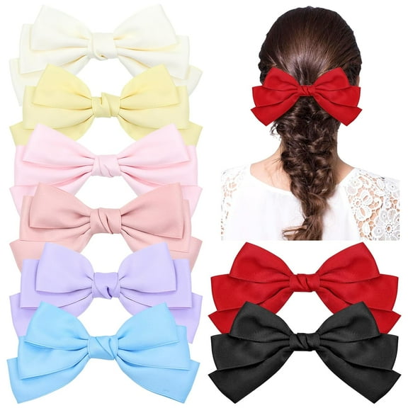 8 Pieces Triple-layerd Bow Hair Clips Barrettes Alligator Hair Clips Hair Bow Accessories for Women Girls Teens Kids
