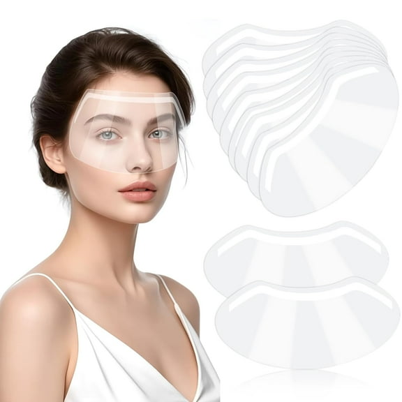 XD4-50 Pcs Disposable Shower Face Eye Shield After Surgery, Clear Plastic Eye Shield for Showering, Haircut Hairspray, Face Shields Shower Visor for Salon Supplies Eyelash Extensions*04