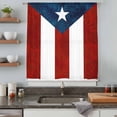 thumbnail image 5 of Puerto Rico Flag Sheer Curtains 45 Inches Long, Palm Leaf Botanical Red Striped Blue Star Light Filering Curtains, Breathable Simi Curtain Privacy Drapes for Kitchen Bathroom Small Window Treatment, 5 of 9