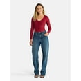 thumbnail image 2 of Madden NYC Women's Ruched Sculpting Bodysuit with Long Sleeves, Sizes XXS-XXL, 2 of 5