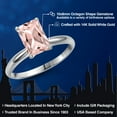 thumbnail image 2 of Gem Stone King 14K White Gold Peach Nano Morganite Solitaire Engagement Ring for Women | 3.20 Cttw | Octagon 10X8MM | Gemstone October Birthstone | Size 7, 2 of 6