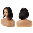 thumbnail image 3 of Unique Bargains Lace Front Wigs for Women 12" Matte Black Short Natural Curly with Wig Cap, 3 of 6