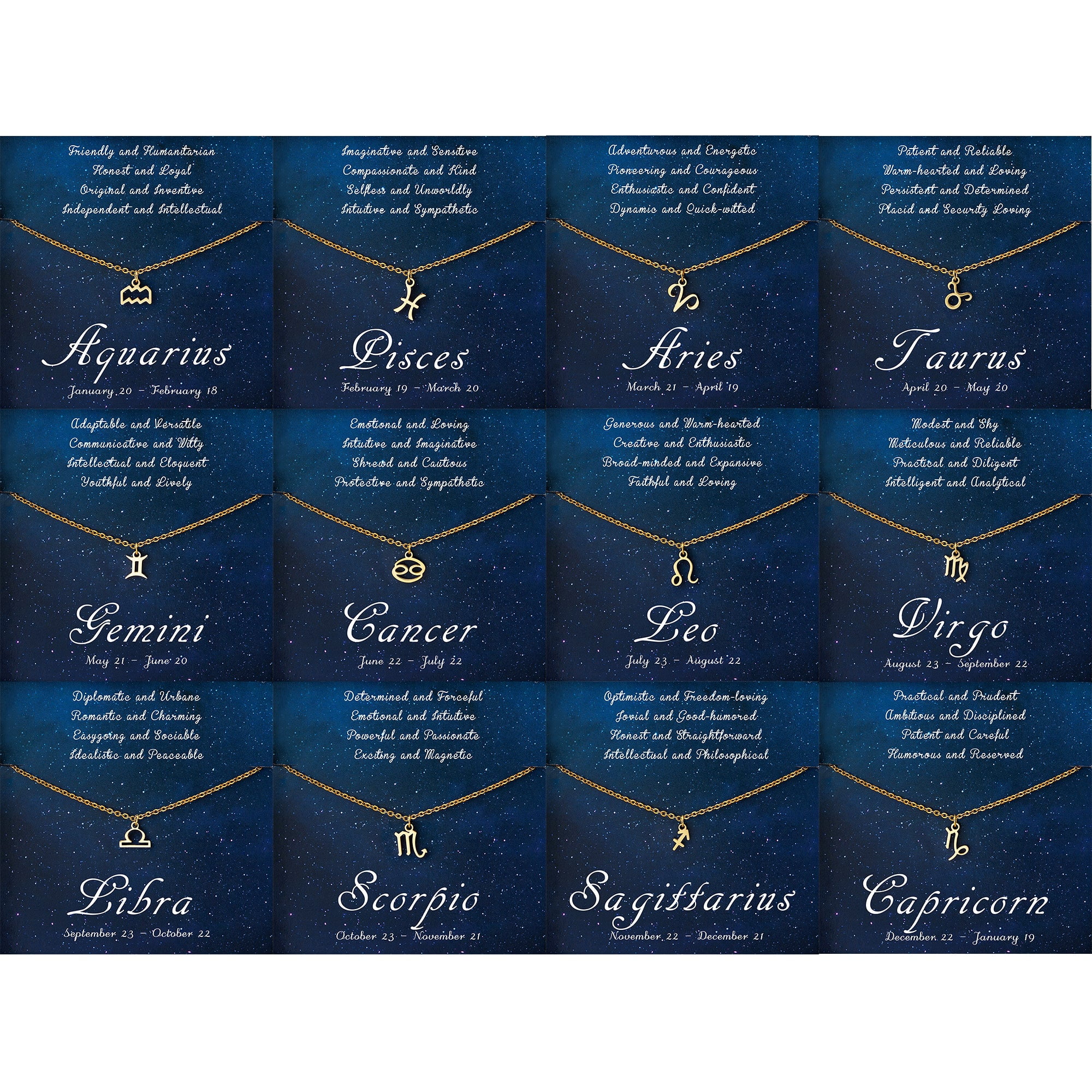 Anavia Zodiac Necklace, Constellation Pendant Necklace, Astrology Birthday Gift Zodiac Pendant, Best Birthday Gifts for Friend