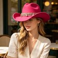 thumbnail image 2 of Sun Hats for Women Beach Western Cowboy Hat with Wide Brim Style Party Winter Autumn Jazz Cap, 2 of 5