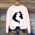 thumbnail image 2 of frariair Women's Round Neck Long Sleeved Horse And Figure Printed Hoodie Without A Hat Zip Ladies Sweaters, 2 of 4