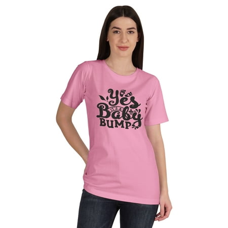 

Inkmeso Womens Yes Baby Bump Crew Neck Maternity T-shirt Birth Announcement Tee