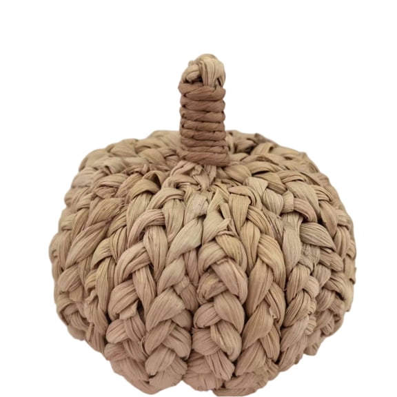 Woven Straw Pumpkin Halloween Ornament – Handmade Autumn Pumpkin Decor– Festive Vintage Halloween Decor for Fireplace Table Halloween Party Decorations