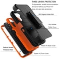 thumbnail image 3 of Ebizware Case for Samsung Galaxy A14 5G with [Built-in Screen Protector] Holster Belt Clip Military Grade Heavy Duty Protection Kickstand Armor Cover for Galaxy A14 5G - Black/Orange, 3 of 10