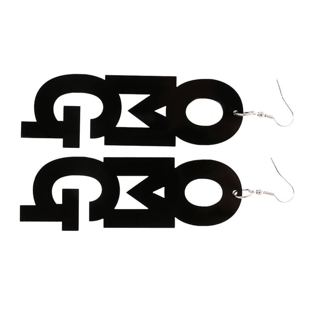 Cool acrílico grande OMG letras colgante gota pendiente Hip Hop accesorio-blanco/negro Zulema Pendiente colgante