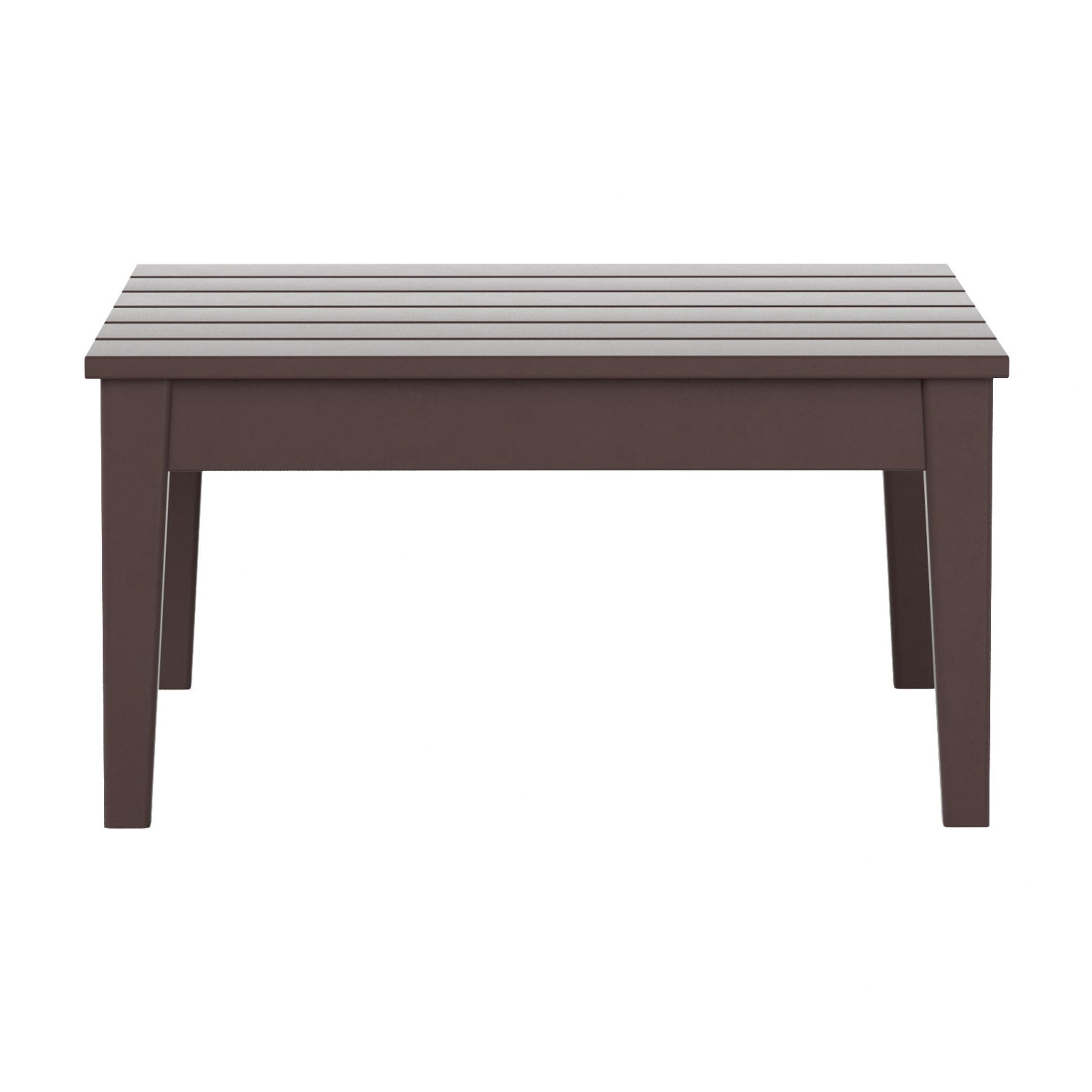 WestinTrends Ashore Outdoor Coffee Table, 32 Inch All Weather Poly Lumber Adirondack Patio Coffee Table Square Low Table, Dark Brown