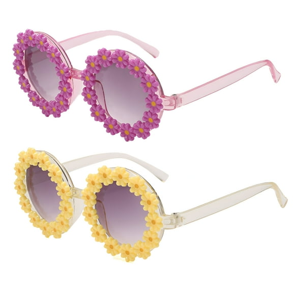 GJX 2Pcs Toddler Sunglasses,Molded Nose Bridge Toddler Girl Sunglasses,Shock-Resistant Kids Sunglasses,UV400 Protection,Style1