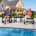 thumbnail image 4 of SERWALL Outdoor Rocking Bistro Set of 2 with 1 Side Table & 9ft Patio Umbrella(Umbrella Base Not Included), Porch Chairs and Coffee Table Set for Lawn Balcony Deck, Black, 4 of 11