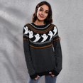 thumbnail image 3 of Suéter De Mujer - Fantasma De Halloween Vintage Lunares Manga Larga De Punto Cuello Redondo Casual Suelto Mujer Otoño Invierno Tops, 3 of 5