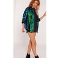thumbnail image 2 of Moda Mujeres Lentejuelas Abrigo Chaqueta de Bombardero Manga larga Cremallera Streetwear Casual Loos Abody S, 2 of 7