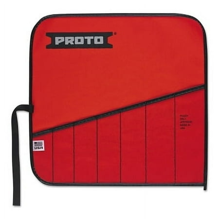 Proto Vinyl Tool Kit Pouch, 7 Compartments, Red, Vinyl, Each (577-25TR03C)