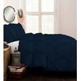 thumbnail image 2 of DNG Creations 5 Piece Ruffle Ribbon Design Comforter ( Oversized Queen Size ) Ultra Soft All-Season 550 GSM 800 Threads Count,100% Egyptian Cotton - Solid Navy Blue Colour, 2 of 5