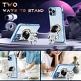 thumbnail image 3 of for iPhone 12 Pro Case Astronaut Cute for Women Girls Girly Unique Blue Phone Cases with Astronaut Hidden Stand Kickstand 6D Design Cover for iPhone 12Pro 6.1 inch, 3 of 11