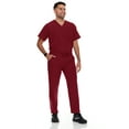 thumbnail image 3 of Hey Scrubs Set Men Stretch V-Neck Scrub Top and Six Pocket Tapered Pant Bundle, Elastic Waistband Scrubs for Men, 3 of 4