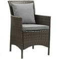thumbnail image 2 of Modway Conduit 17 Pouces Fauteuil de Salle à Manger de Patio en Rotin Brun/gris (Ensemble de 2), 2 of 3