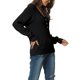 thumbnail image 4 of Suéter casual de punto acanalado con cuello en V y botones de INSPIRE CHIC para mujer de manga larga M Negro, 4 of 6