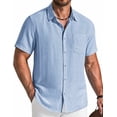 thumbnail image 6 of COOFANDY Men' Button Down Shirts Short Sleeve Casual Shirt Summer Beach Textured Shirts, 6 of 6