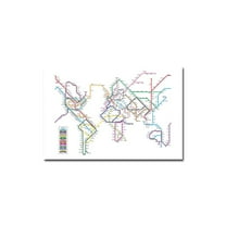 Trademark Art "World Map - Subway" Canvas Wall Art by Michael Tompsett