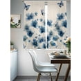 thumbnail image 4 of Navy Blue Floral Sheer Curtains 63 Inch Length 2 Panels Set Window Treatments, Spring Flowers Rustic Butterfly Rod Pocket Semi Curtains for Living Room/Bedroom/Kitchen Décor, 104"W x 63"L, 4 of 7