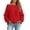 Red 06, variant on Karymi Plus Size Tops for Women Solid Off the Shoulder Hoodie, Oversized Long Sleeve Loose Pullover Sweatshirt with Front Kangaroo Pocket for Autumn Winter