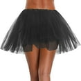 thumbnail image 4 of Ousvtion Tutu Skirt Women's Teens Classic Elastic Waist Tulle Dress Layered Ballet Skirts Bubble Puff Non See-Through Dresses Clearance,Black,One size, 4 of 4