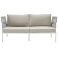 thumbnail image 3 of Modway Harmony Outdoor Patio Aluminum Loveseat in White Beige, 3 of 4