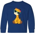 thumbnail image 3 of Inktastic Giraffe With Blue Sunglasses, Cute Giraffe Long Sleeve Youth T-Shirt, 3 of 5
