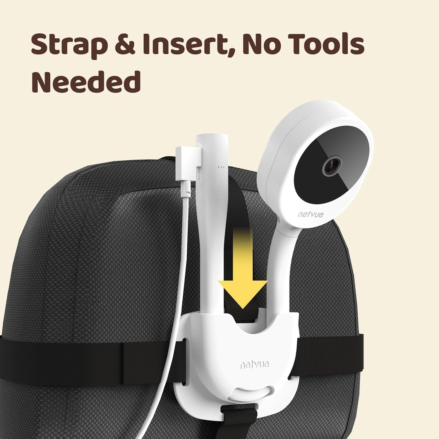 Netvue Peekababy Car Seat Accessories for Baby Monitor, Baby Monitor Car Mount and Baby Camera Car Mount Accessories Compatible with Netvue 3000mAh Baby Monitor